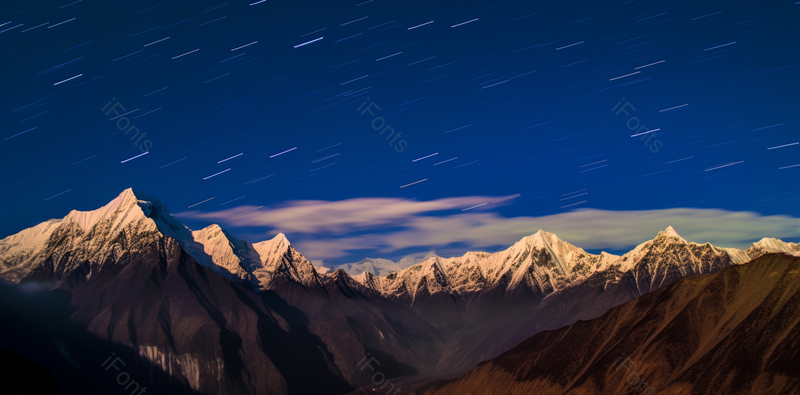 夜晚星空下顶峰壮观简约意境,高清,摄影图,摄影图片,图片大全,摄影图免费下载